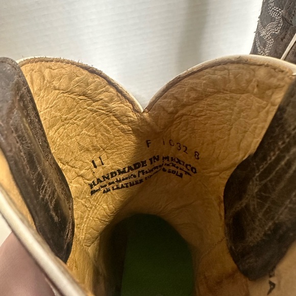 Tin Haul Kids Boys Tan Leather Sharky size 11 Cowboy Boots. - Picture 5 of 10